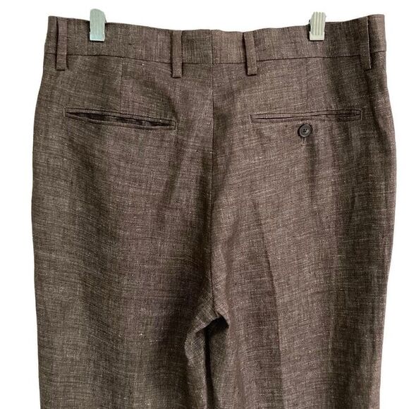 Taylor Stitch The Sheffield Trouser Mens 29 In Coco Brown Linen Unfinished NEW - Picture 11 of 16